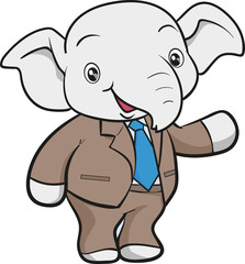 cute elephant business official mascot cartoon