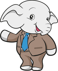 cute elephant business official mascot cartoon
