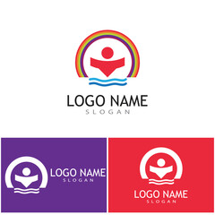 Adoption and community care Logo template vector icon