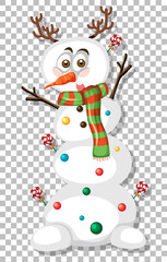 A snow man on grid background