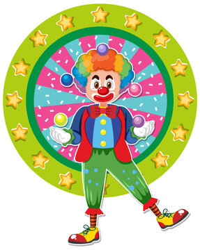 recommend clip art: Circus clown icon on white background