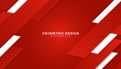 Abstract modern red and white geometric overlap background
