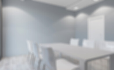 Modern office building interior. 3D rendering.. Abstract blur phototography.
