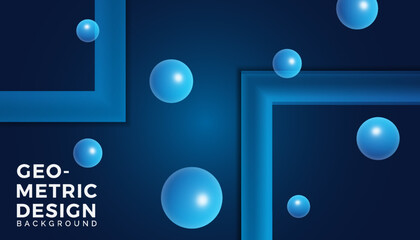 Abstract modern blue shapes with bubble background