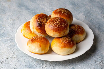 Traditional delicious handmade Turkish pastry cheese pastry (Turkish name; pogaca)