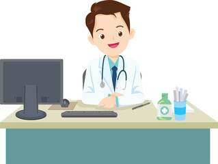 Fototapeta premium Doctor Cartoon character professional doctor