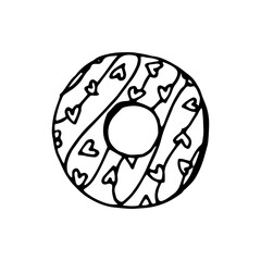 donut doodle sketch on white background