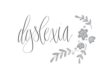 Dyslexia awareness month October, web banner template with handwritten calligraphy.