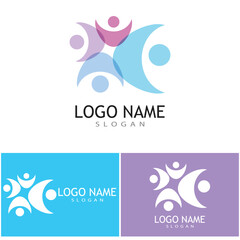 Adoption and community care Logo template vector icon