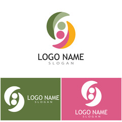 Adoption and community care Logo template vector icon