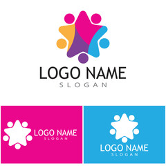 Adoption and community care Logo template vector icon