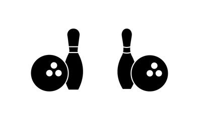 Bowling icon vector. bowling ball and pin sign and symbol.