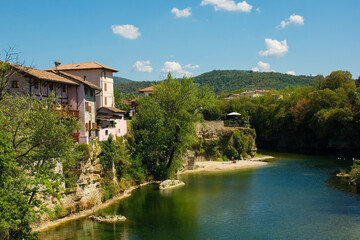 Fototapeta na wymiar The Natisone River near the village of Cividale del Friuli in Udine Province, Friuli-Venezia Giulia, north east Italy 