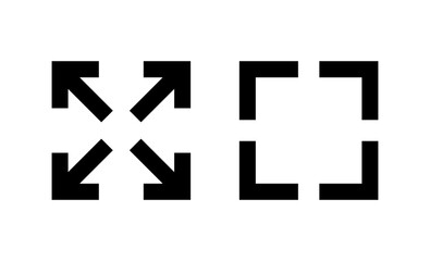Obraz premium Fullscreen Icon vector. Expand to full screen sign and symbol. Arrows symbol