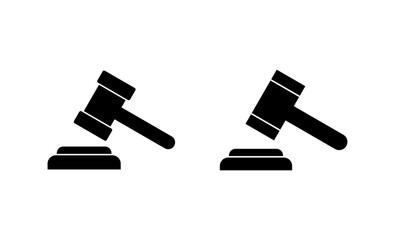 Gavel icon vector. judge gavel sign and symbol. law icon. auction hammer