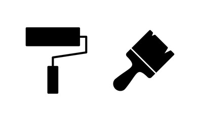Paint icon vector. paint brush sign and symbol. paint roller icon vector