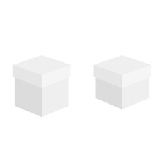 Realistic set of cardboard boxes. Front and perspective views. Vector illustration isolated on a white background. Can be used for food, medicine, cosmetics, 3d. Ready for your design
