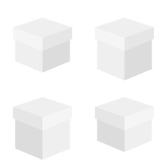Realistic set of cardboard boxes. Front and perspective views. jpeg illustration isolated on a white background. Can be used for food, medicine, cosmetics, 3d jpg. Ready for your design
