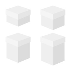 cardboard gift box jpeg image jpg illustration. gift box made of white cardboard with a lid. Illustration isolated on white background

