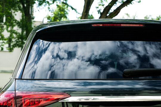 Vinyl car sticker mock up, rear window mockup