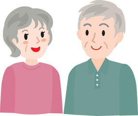 シニアカップルのイラスト