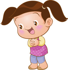 cute little children or kids cartoon character