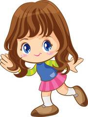 cute little children or kids cartoon character