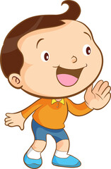 Fototapeta premium cute little children or kids cartoon character