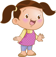 Obraz premium cute little children or kids cartoon character