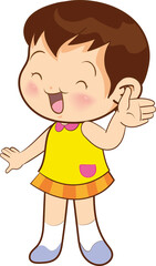 cute little children or kids cartoon character