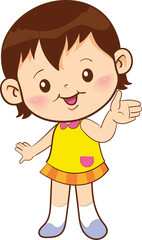 cute little children or kids cartoon character