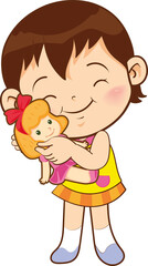 cute little children or kids cartoon character