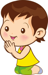 cute little children or kids cartoon character