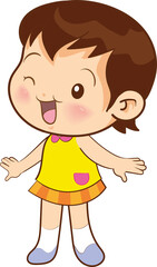 cute little children or kids cartoon character