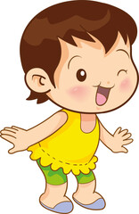 cute little children or kids cartoon character