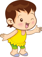 cute little children or kids cartoon character