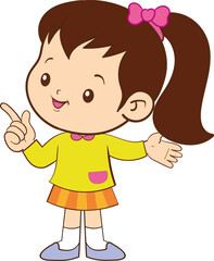 cute little children or kids cartoon character