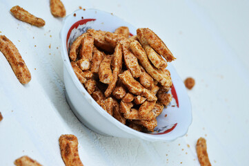 Basreng aka fried meatballs is a typical West Java snack. Usually mixed with dry spices, such as chili powder, so that the taste is more sticky.