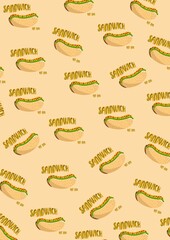 Illustration sandwich wall background 