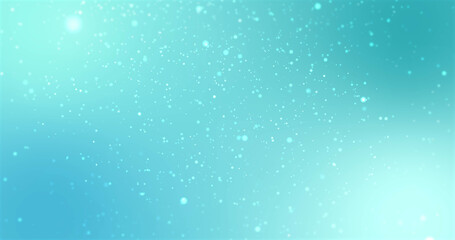 Image of snowflakes falling on turquoise background