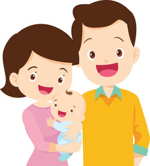 Cute Family together. Group of people standing. Little boy, teenager girl, woman, man, old man, senior woman,Father, mother, sister, brother, grandfather