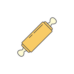 Rolling pin icon in color, isolated on white background 