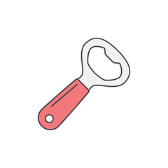 Bottle opener icon in color, isolated on white background 