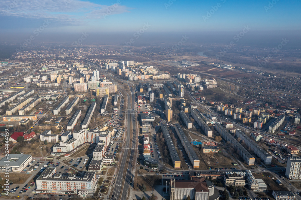 Wall mural Drone photo of Stalowa Wola city in Subcarpathia Province of Poland