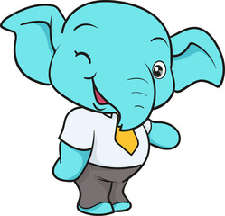 cute elephant cartoon mascot character