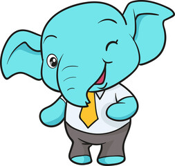 cute elephant cartoon mascot character