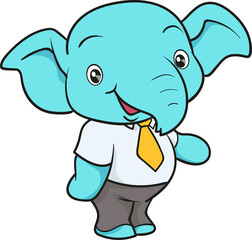 cute elephant cartoon mascot character