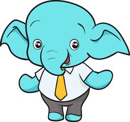 cute elephant cartoon mascot character