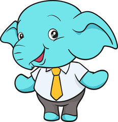 cute elephant cartoon mascot character