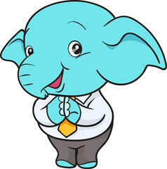 cute elephant cartoon mascot character